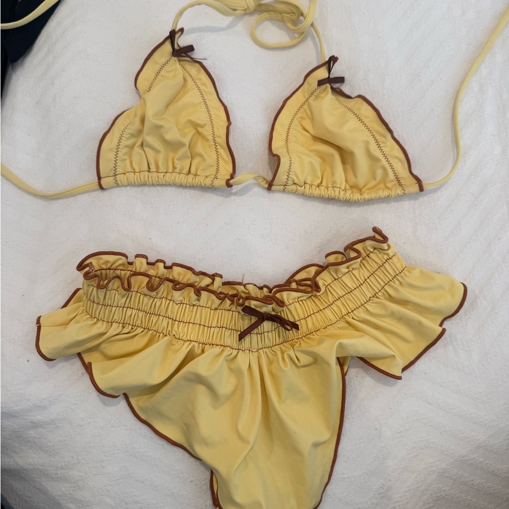 Yellow Ruffled Bikini Set
